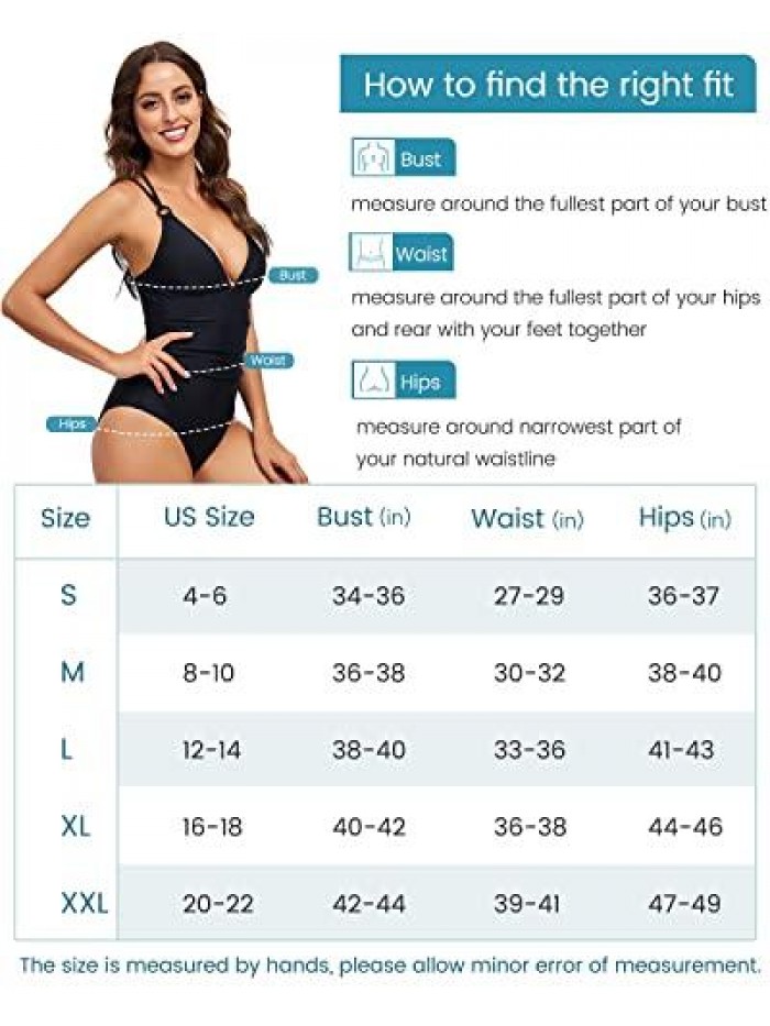 Women's O-Ring One Piece Swimsuit Deep Plunge V Neck Bathing Suit Tummy Control Swimwear 