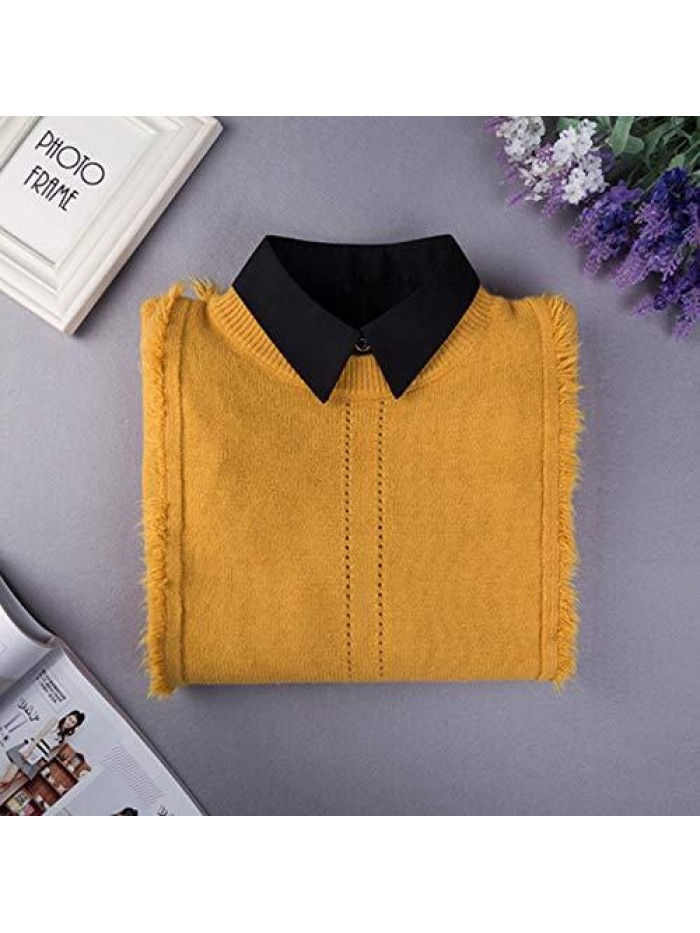 Collar Detachable Dickey Collar Blouse Half Shirts Peter Pan Faux False Collar for Women & Girls Favors 