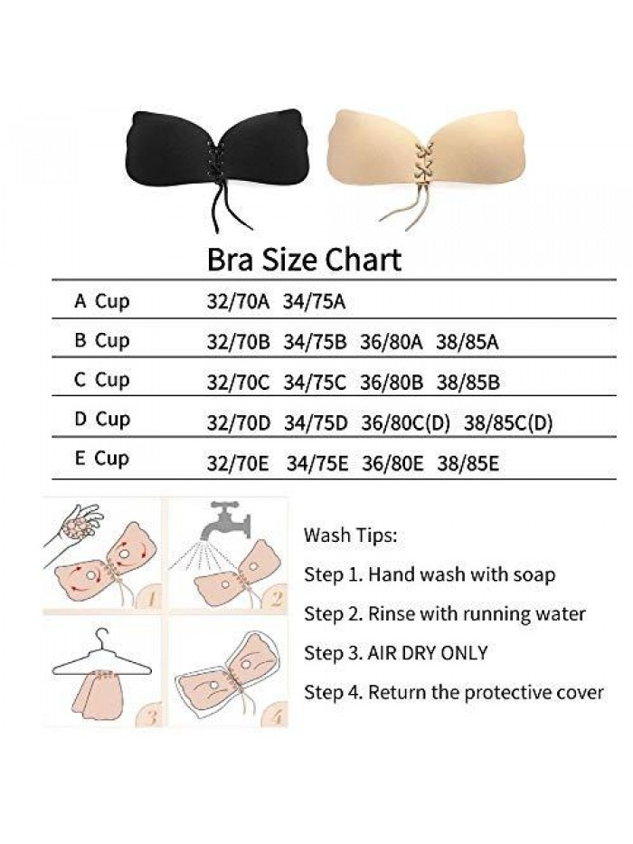 Sticky Bra Invisible Lift up Bra Adhesive Bra Push up Bra Backless Strapless Bra for Women 