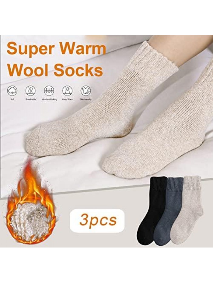 Winter Socks for Women Wool Socks Winter Thick Warm Cozy Knit Crew Soft Socks for Women 