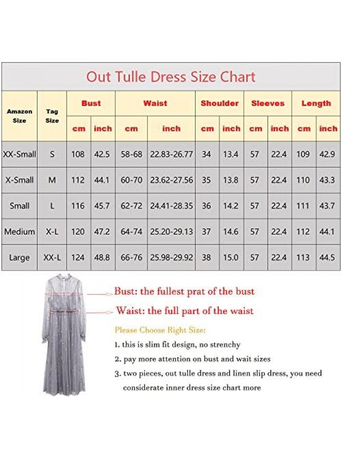 Women Summer Chiffon Dress Stars Moon Print Embroidered Skirt Long Puff Sleeve Princess Dress 