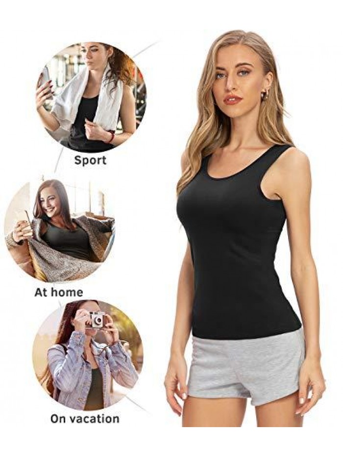 Womens Sleeveless Tank Tops Layering Tanks Undershirt Tank Top 3-4 Pack 