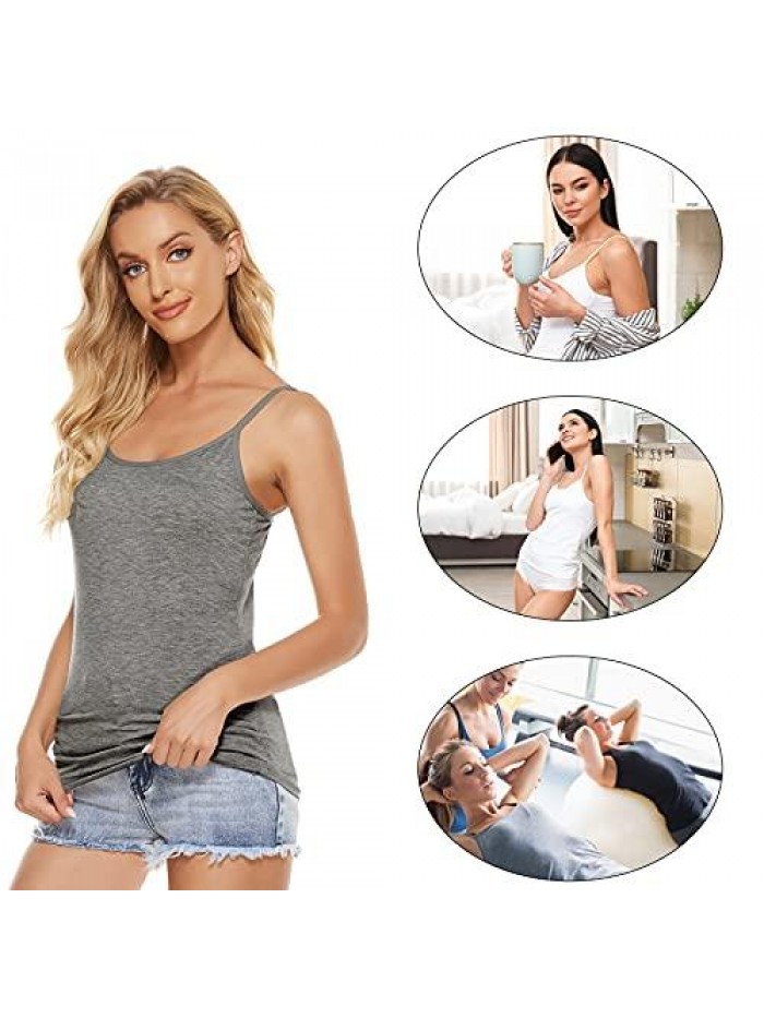 5 Pcs Basic Camisole Spaghetti Strap Camisole Tank Tops for Women and Girl 