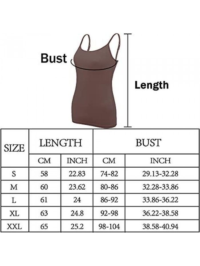 5 Pcs Basic Camisole Spaghetti Strap Camisole Tank Tops for Women and Girl 