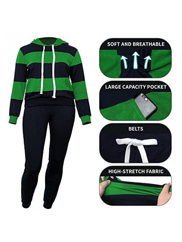 Two Piece Outfits for Women - Hoodie 2 Piece Jogging Suits with Pockets 