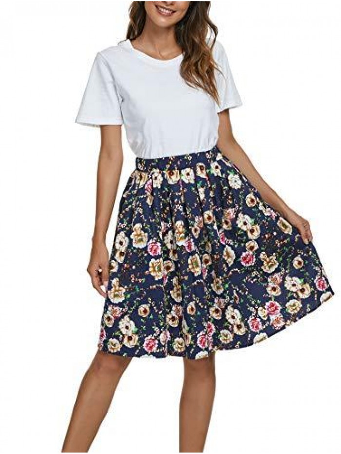 A-Line Pleated Vintage Skirts for Women 