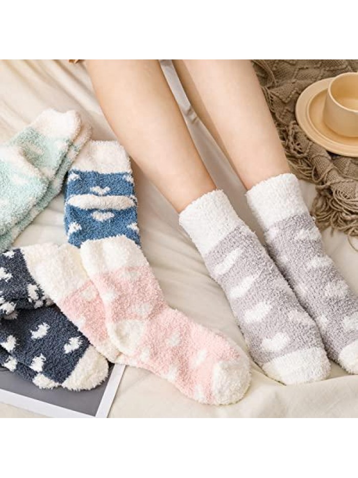 Pairs Fuzzy Socks for Women - Fuzzy Socks, Warm Fluffy Socks, Comfort Cozy Socks, Soft Fuzzy Socks, Thick Women Super Warm Fluffy Socks for Women 