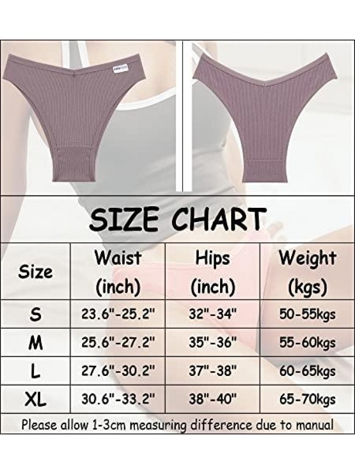 6 Pack Womens Cotton Underwear Sexy V-Waist Bikini Panties Ladies Brazilian Hipster Cheeky S-XL 