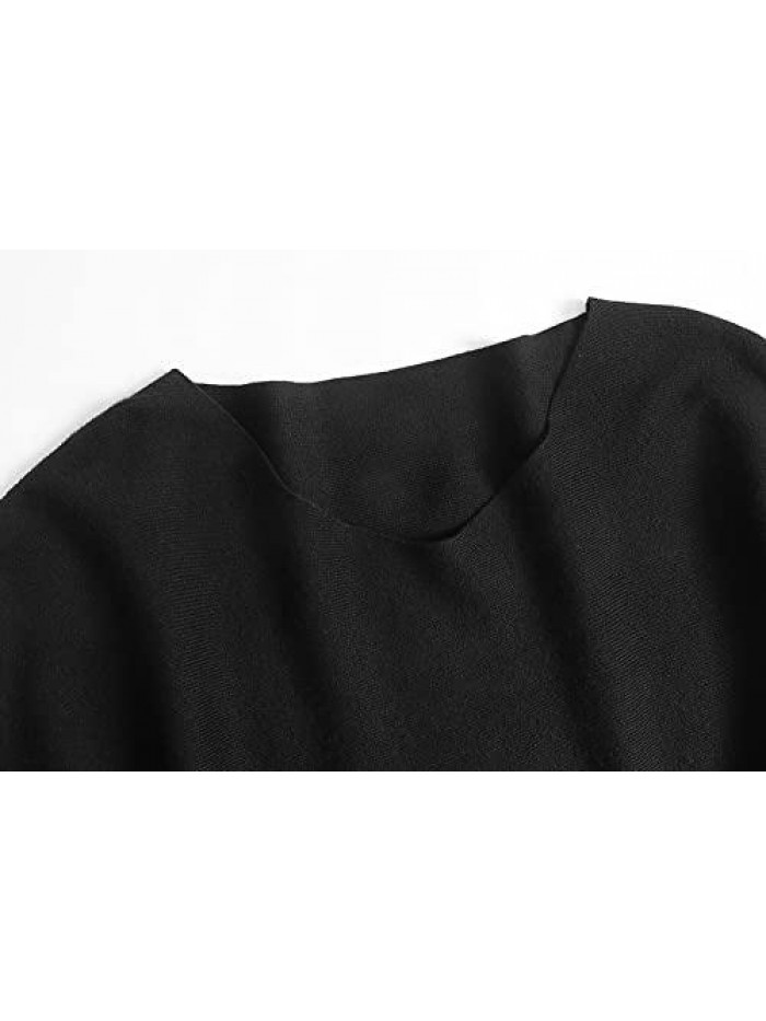 Lightweight Oversized Sweaters Tops Batwing Sleeves Knitted Dolman Pullovers 