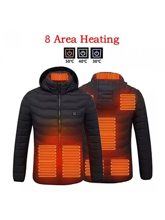 Heated Jacket Lightweight 9 Carbon Fiber Waterproof Coat With Zippers In Winter 