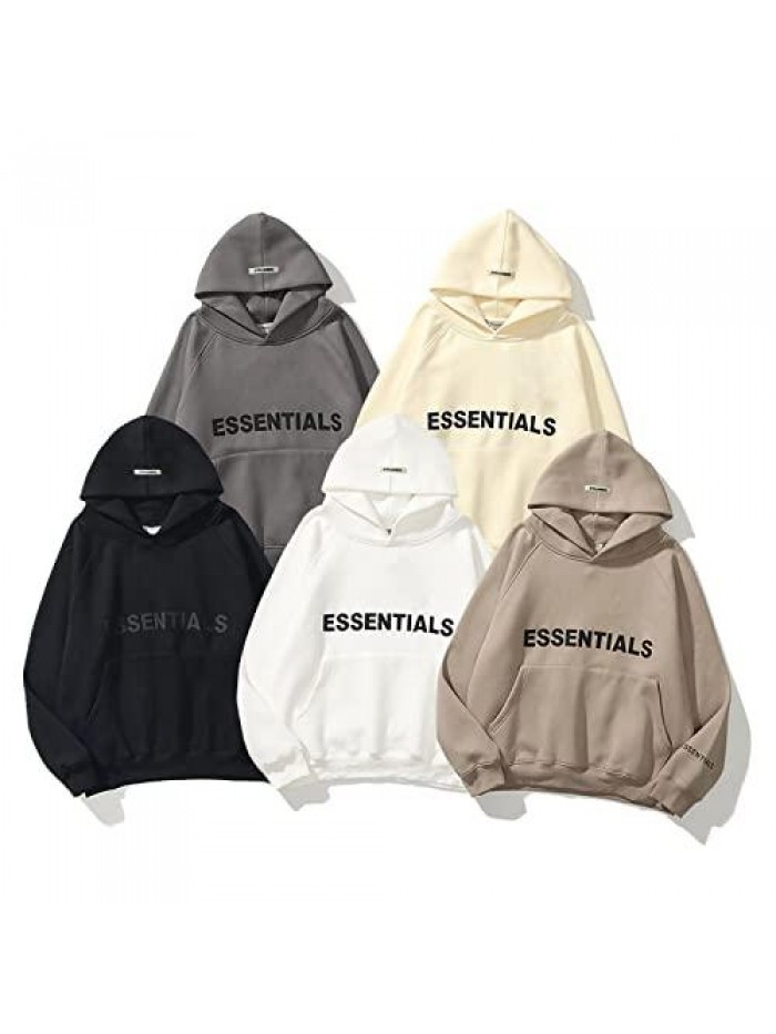 Casaul Hoodie Sweatshirt Long Sleeve Letters Printed Loose Hooded Pullover Tops for Women Men 