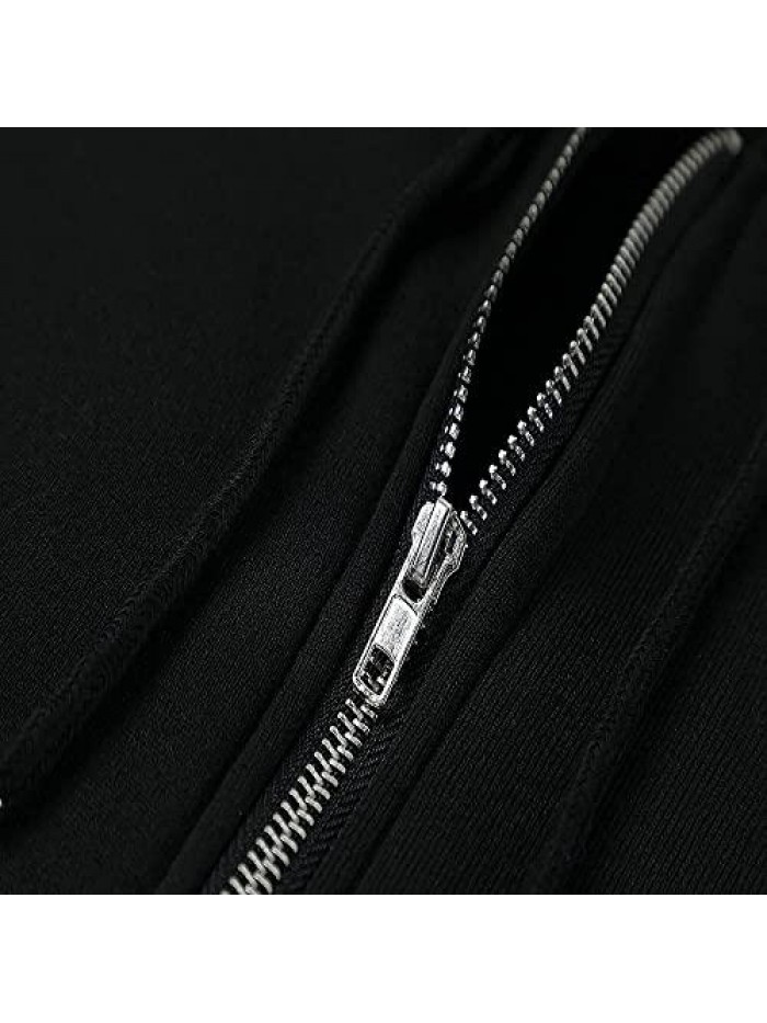 Zip Up Hoodie Long Sleeve Fall Oversized Sweatshirts Casual Drawstring Hoodies Jacket With Pocket 