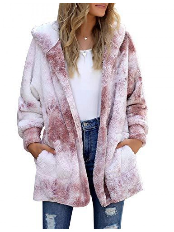 Women's Oversized Open Front Hooded Draped Pockets Cardigan Coat 