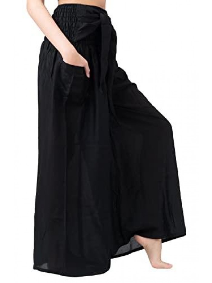 BANGKOK PANTS Women's Boho Palazzo Pants Wide Leg Lounge Pants 