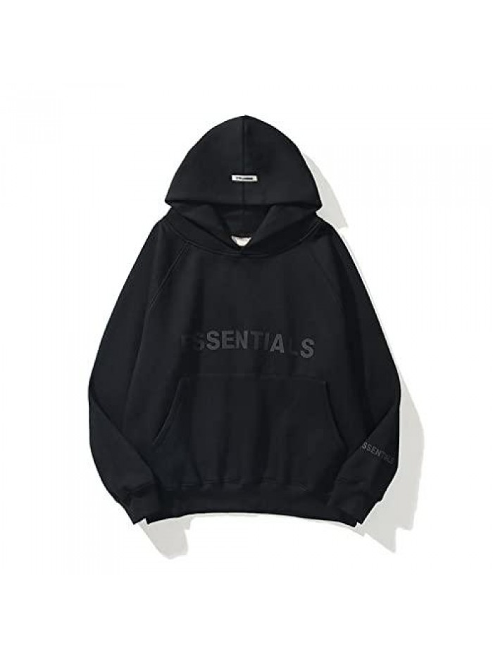 Hoodie Letter Print Loose Fit Hooded Sweatshirt Long Sleeve Casual Pullover Sweater for Women Men  