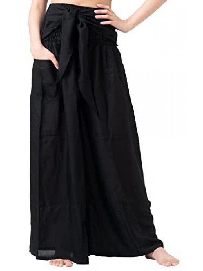 BANGKOK PANTS Women's Boho Palazzo Pants Wide Leg Lounge Pants 