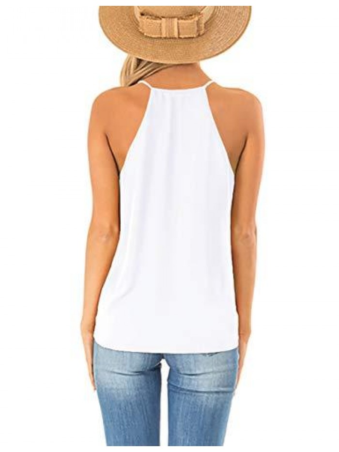 Womens Deep V Neck Wrap Spaghetti Strap Tank Tops Summer Sleeveless Shirts Blouses 