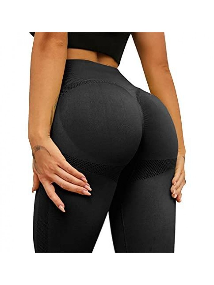 Womens High Waist Tummy Control Leggings Ruched Butt Lift Yoga Pants Workout Tights 