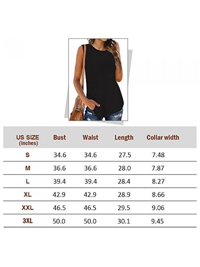 Womens Tank Tops Loose Fit Summer Flowy Sleeveless Shirts Casual 