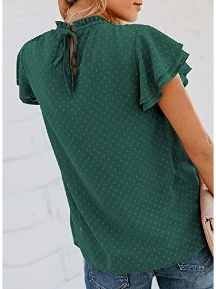 Blouses for Women Blouse Sleeveless Womens Work Blouses Swiss Dot Blouse for Women 