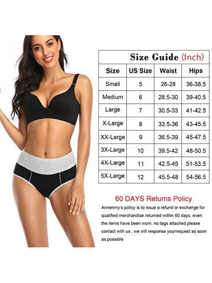 Womens Underwear, Underwear for Women High Waist Underwear Women No Muffin Briefs Panties and Plus Size 