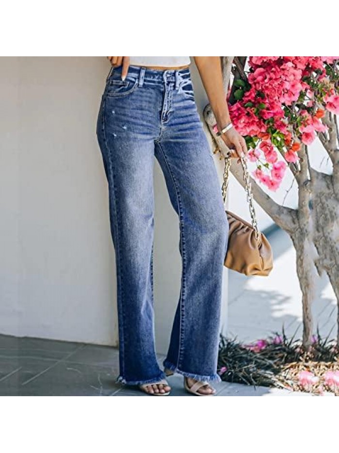 Jeans for Women, Womens High Waist Pocket Jean Skinny Jeans Bootcut Jeans Elastic Stretch Denim Pants 