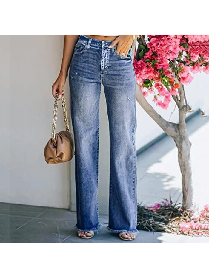 Jeans for Women, Womens High Waist Pocket Jean Skinny Jeans Bootcut Jeans Elastic Stretch Denim Pants 