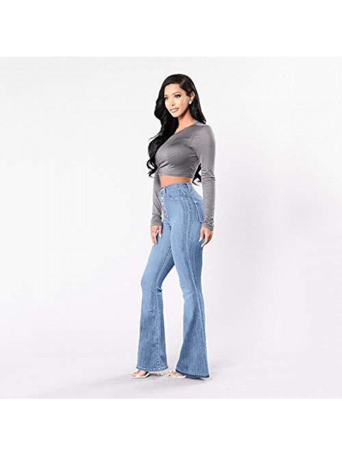 Off Denim Women High Waiste Casual Slim Hole Plus Size Leggings Pants 