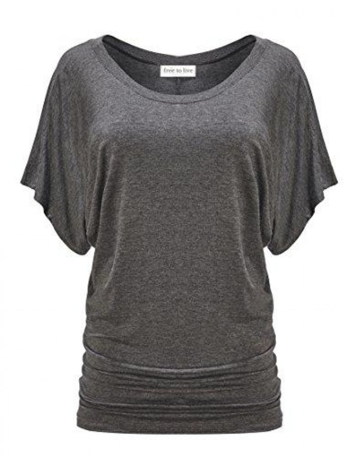 to Live 3 Pack Women's Dolman Tops with Short Sleeves 