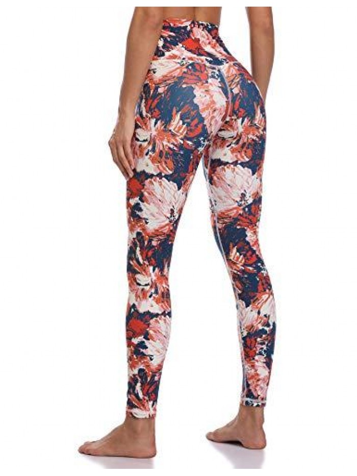 Women's High Waisted Pattern Leggings Full-length Yoga Pants 