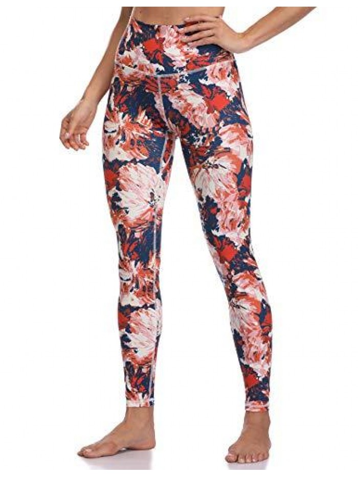 Women's High Waisted Pattern Leggings Full-length Yoga Pants 