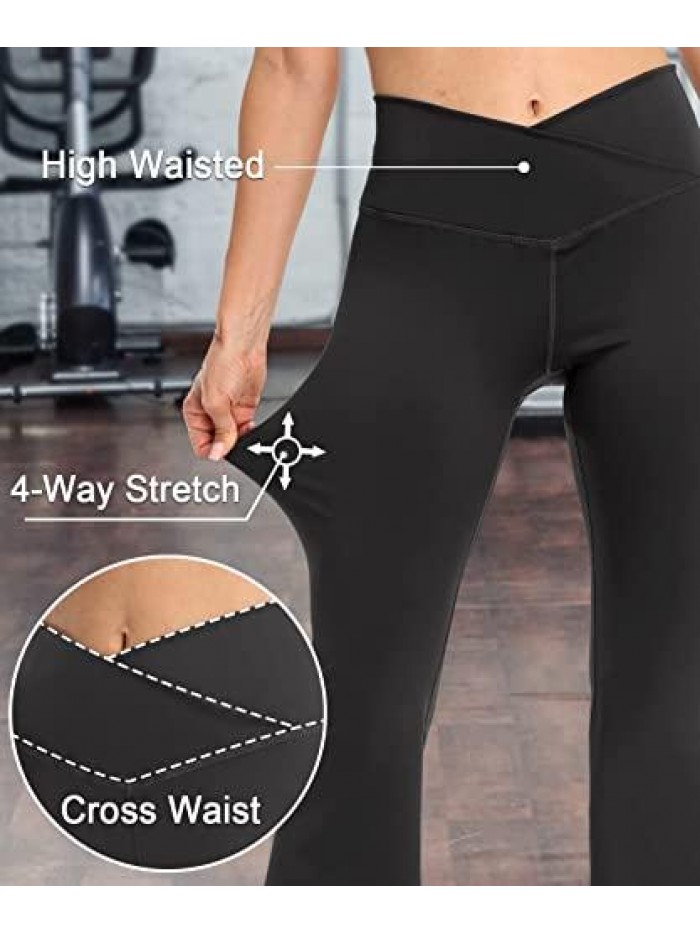 Cross Waist Leggings White Flare Pants Flare Dress Pants Cross Waist Yoga Pants Cross Over Flared Yoga Pants 