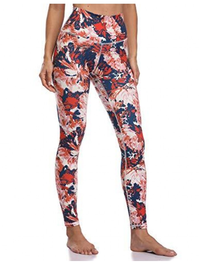 Women's High Waisted Pattern Leggings Full-length Yoga Pants 