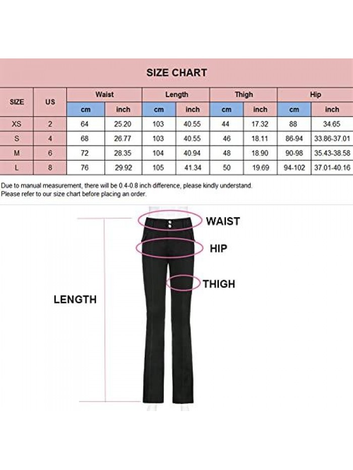 Low Rise Flare Pants for Women Bell Bottom Black Bootcut Leggings Y2k 