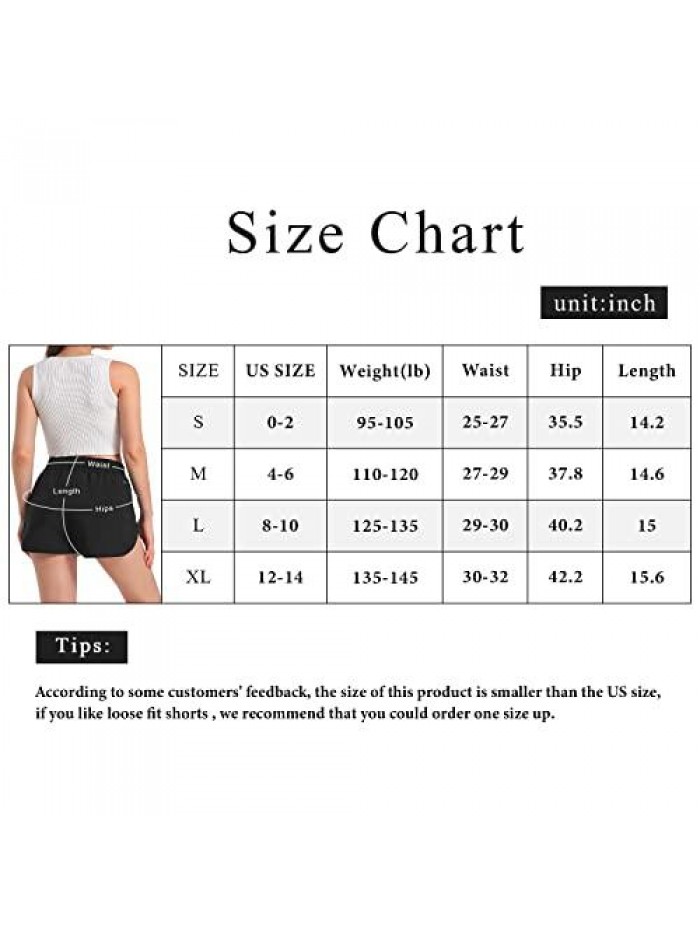 2 in 1 Running Shorts Lightweight Quick-Dry High Waisted Workout Sport Layer Active Shorts with Zipper Pockets 3