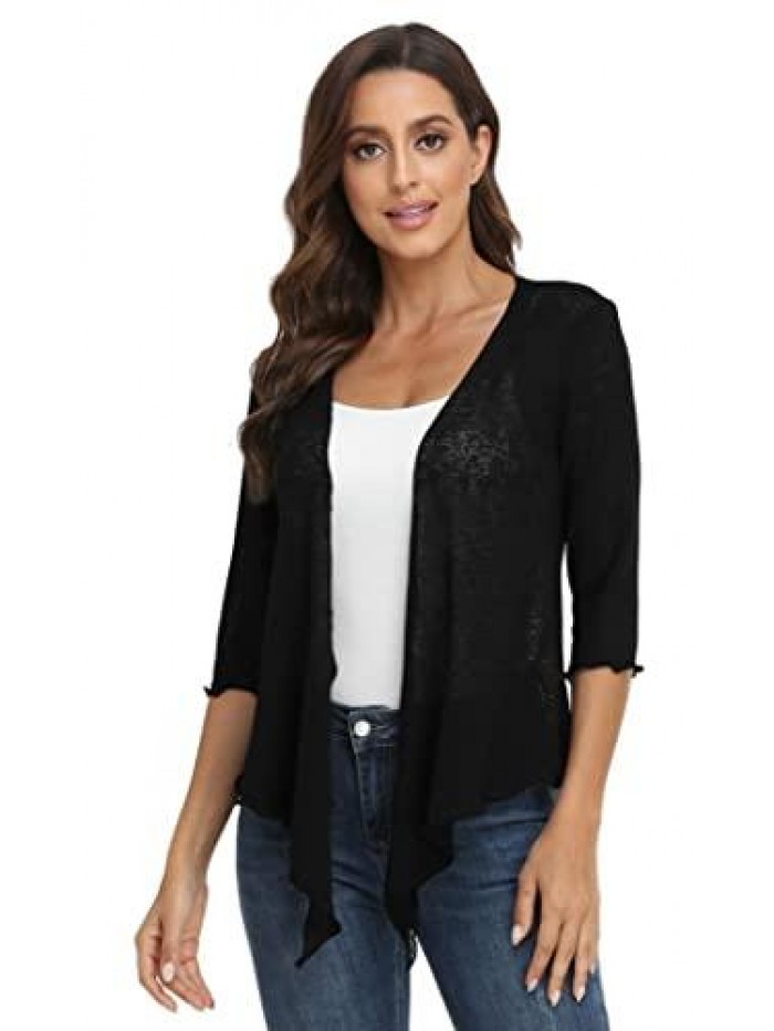 Womens Shrug Cardigan Sparkly Knit Sheer Shrugs Bolero Top Lightweight Open Front Cardigan 