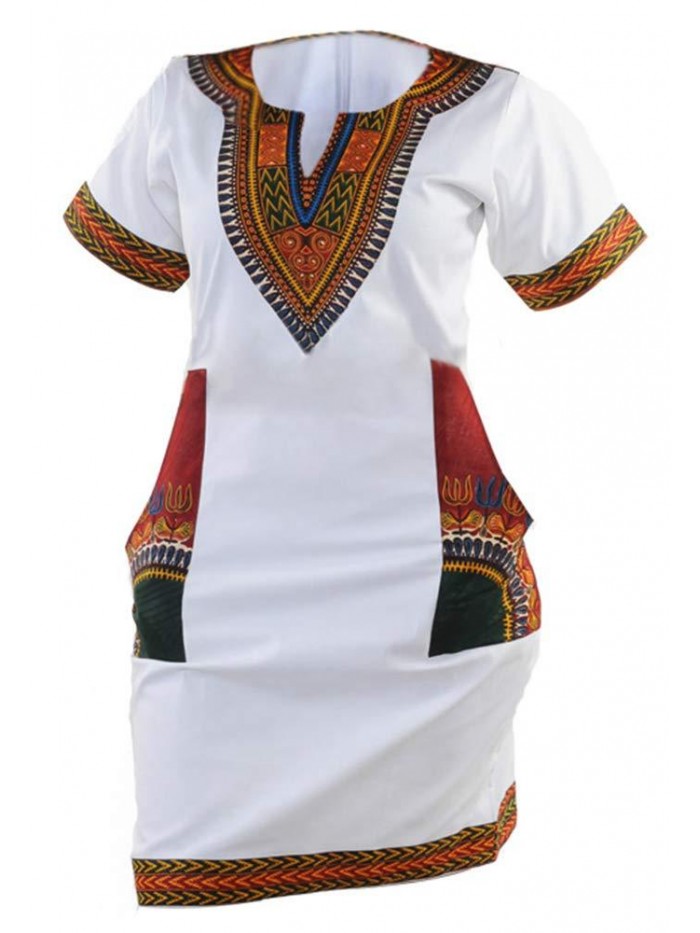 Womens Bohemian African Dashiki Skirts Traditional Tribal Festival Midi Dresses 
