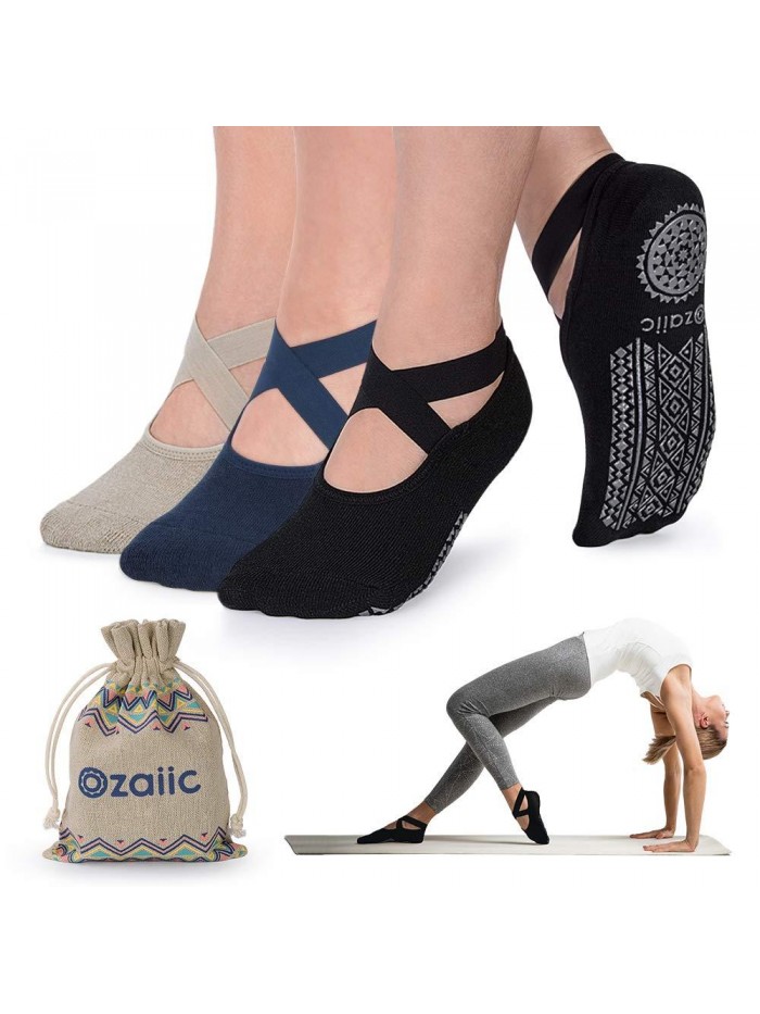 Non Slip Socks for Yoga Pilates Barre Fitness Hospital Socks for Women 