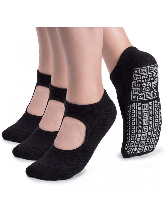 Slip Grip Yoga Socks for Women with Cushion for Pilates, Barre, Home 