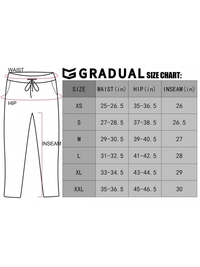 Gradual Women's Pants with Deep Pockets 7/8 Stretch Sweatpants for Women Athletic, Golf, Lounge, Work 