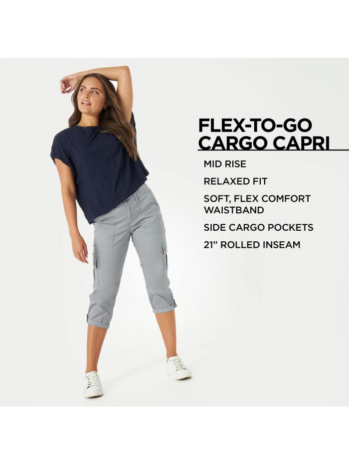 Women's Flex-to-go Mid-Rise Relaxed Fit Cargo Capri Pant 