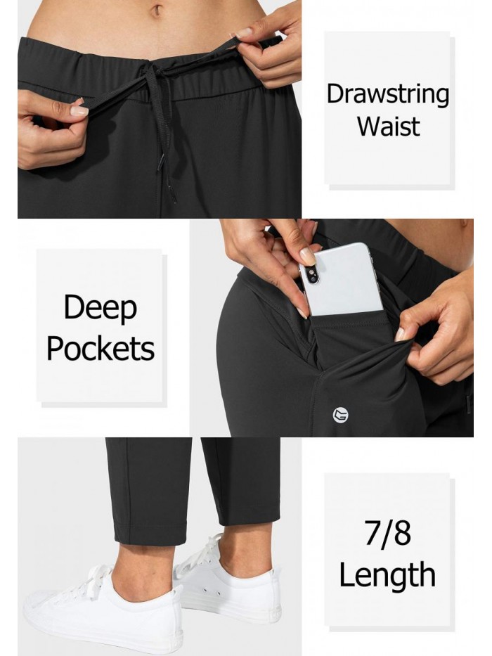 Gradual Women's Pants with Deep Pockets 7/8 Stretch Sweatpants for Women Athletic, Golf, Lounge, Work 