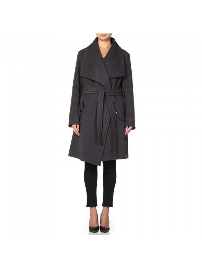 La Creme -Women`s Winter Wool Cashmere Wrap Coat with Large Collar 