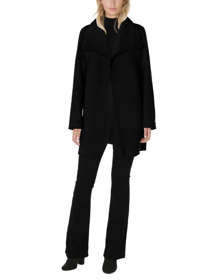 Women's Wool Wrap Coat with Tie Belt 