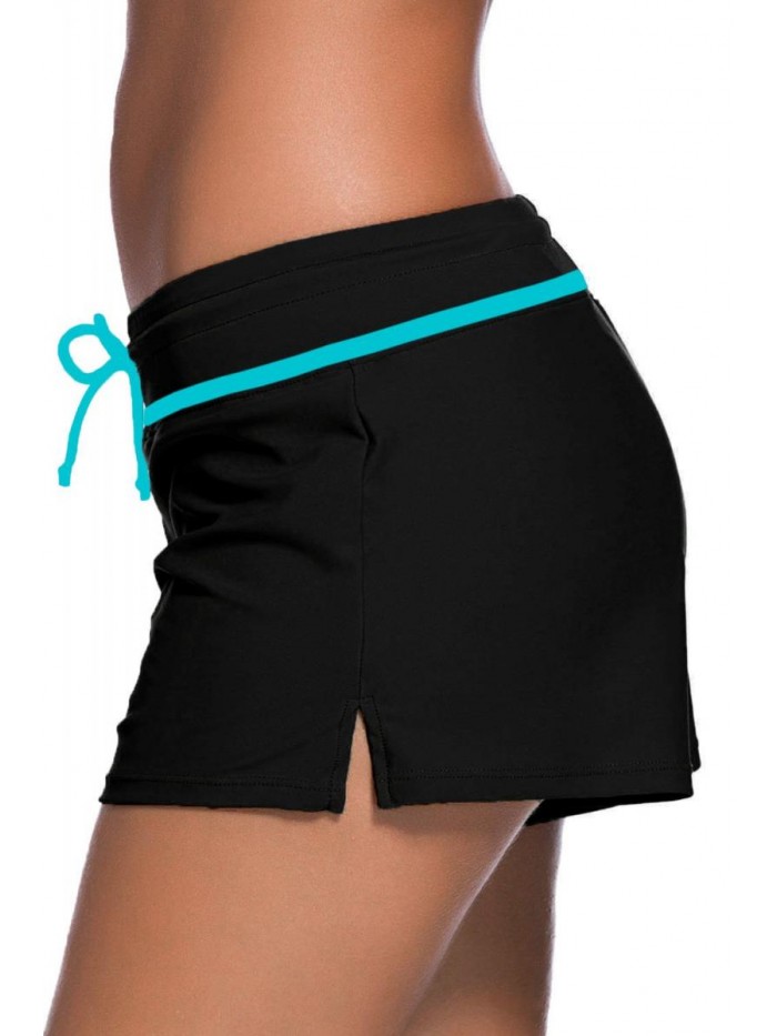 Womens Side Split Waistband Swim Shorts with Panty Plus Size S - 3XL 