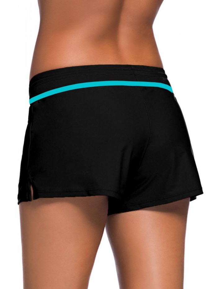 Womens Side Split Waistband Swim Shorts with Panty Plus Size S - 3XL 