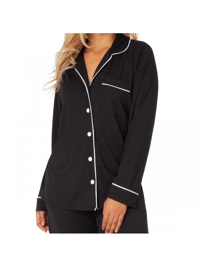 Lounge Wear Pajama Shirts for Women - Soft and Stylish, Full Sleeve, Chic Design and Relaxed Fit Womens Sleep Shirt 