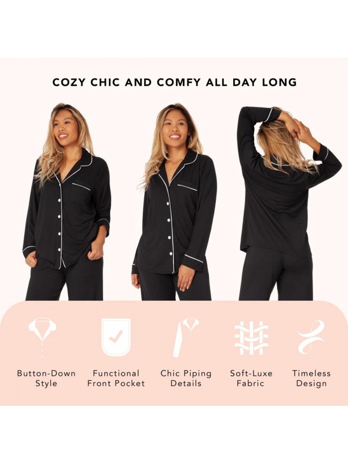 Lounge Wear Pajama Shirts for Women - Soft and Stylish, Full Sleeve, Chic Design and Relaxed Fit Womens Sleep Shirt 