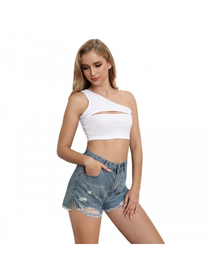 Women's Basic Crop Cami Spaghetti Strap Camisole Cropped Top Pack Girls Brami Black White 