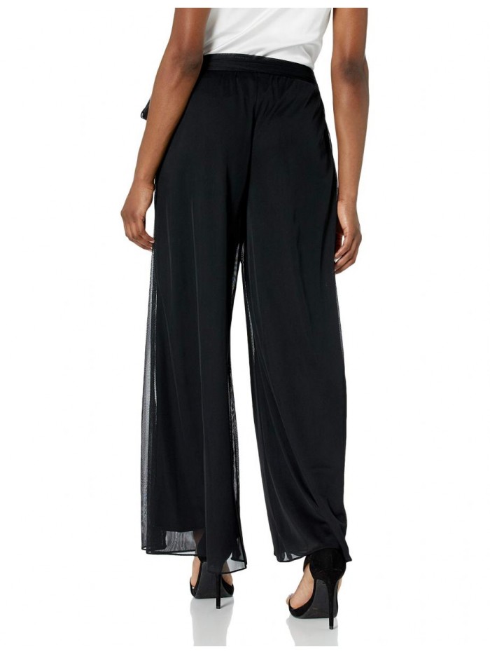 Evenings Women's Wide Leg Chiffon Dress Pant (Petite Regular Plus Sizes) 